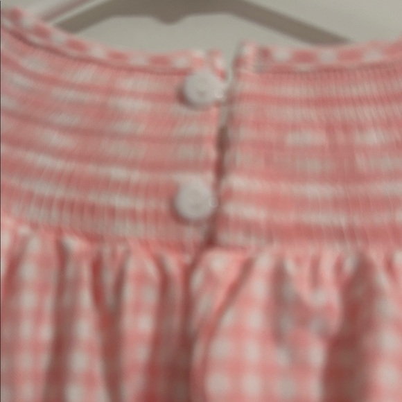 Pink Gingham Dress with Strawberry Embroidery and Smocking - Picture 5 of 7